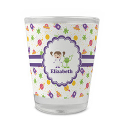 Girls Space Themed Glass Shot Glass - 1.5 oz - Set of 4 (Personalized)