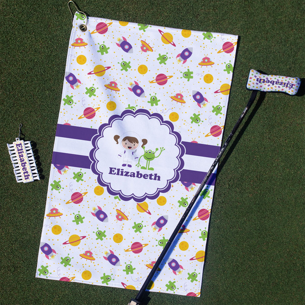 Custom Girls Space Themed Golf Towel Gift Set (Personalized)