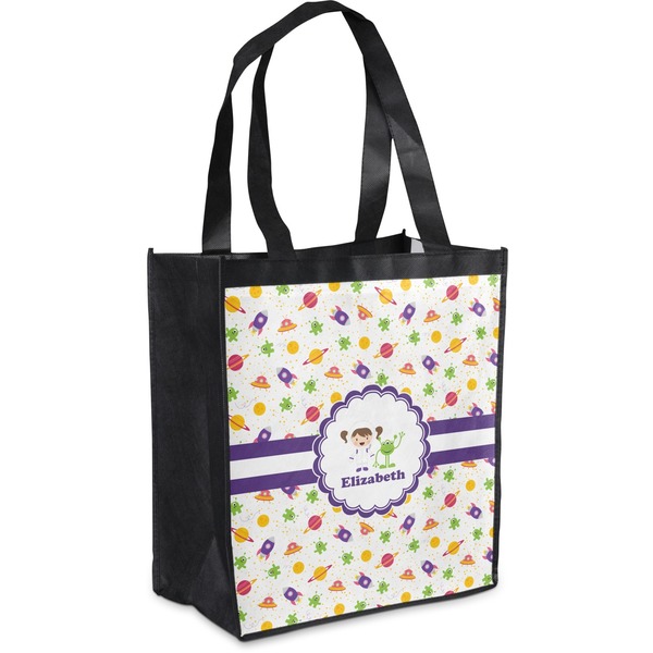 Custom Girls Space Themed Grocery Bag (Personalized)