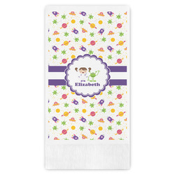 Girls Space Themed Guest Napkins - Full Color - Embossed Edge (Personalized)