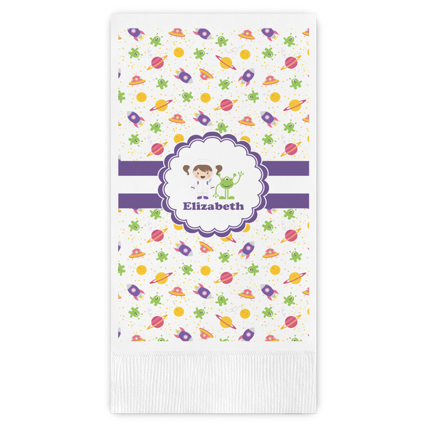 Custom Girls Space Themed Guest Towels - Full Color (Personalized)