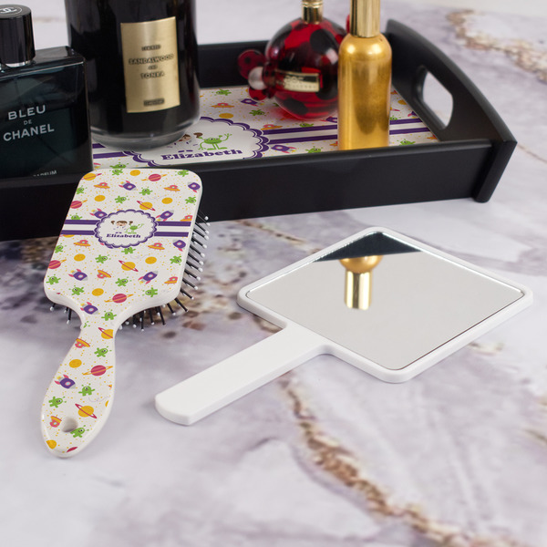 Girls Space Themed Hair Brush - With Hand Mirror