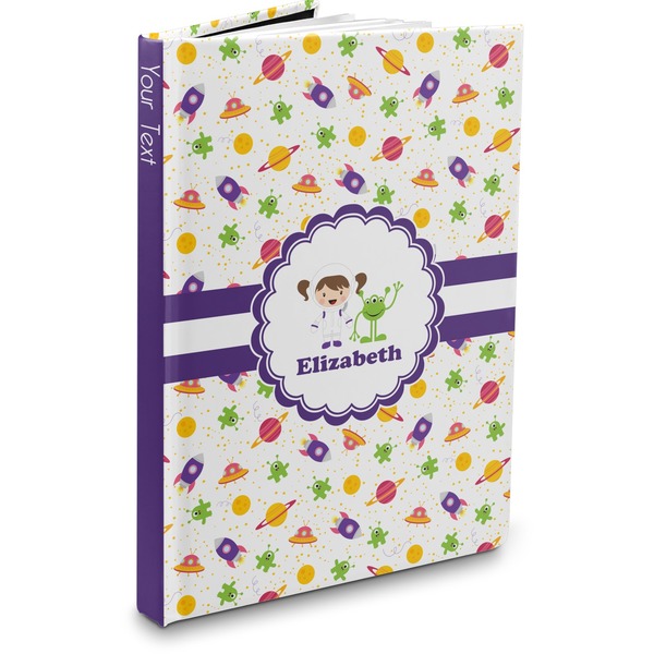 Custom Girls Space Themed Hardbound Journal (Personalized)
