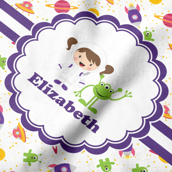 Girls Space Themed Hooded Baby Towel- Detail Close Up