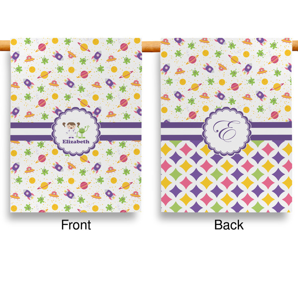 Girls Space Themed House Flags - Double Sided - APPROVAL