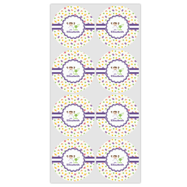 Girls Space Themed Icing Circle - Medium - Set of 8