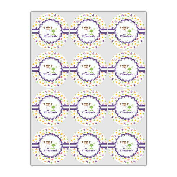 Girls Space Themed Icing Circle - Small - Set of 12