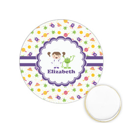 Girls Space Themed Printed Cookie Topper - 1.25" (Personalized)