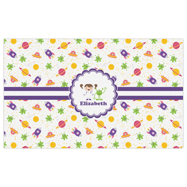 Girls Space Themed Indoor / Outdoor Rug - 3'x5' - Front Flat