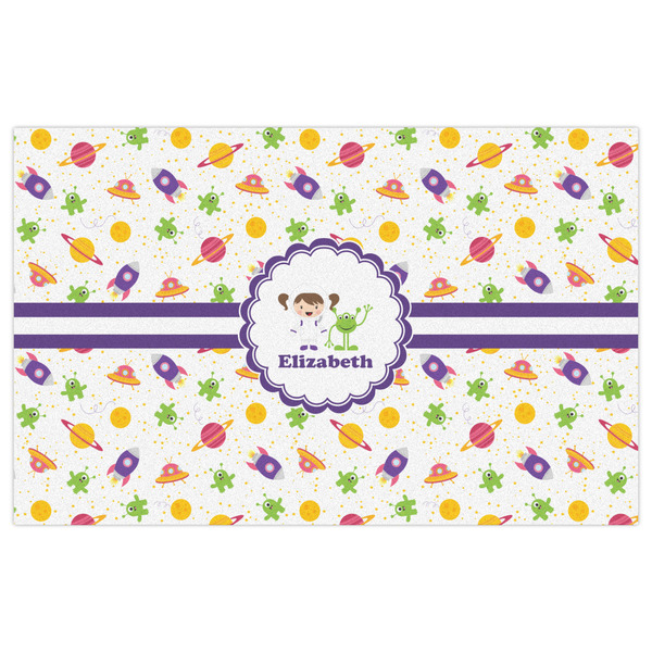Girls Space Themed Indoor / Outdoor Rug - 5'x8' - Front Flat