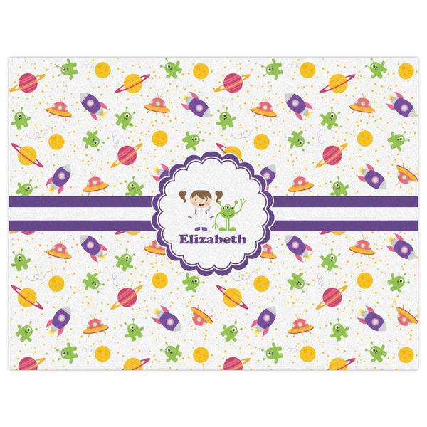 Girls Space Themed Indoor / Outdoor Rug - 6'x8' - Front Flat