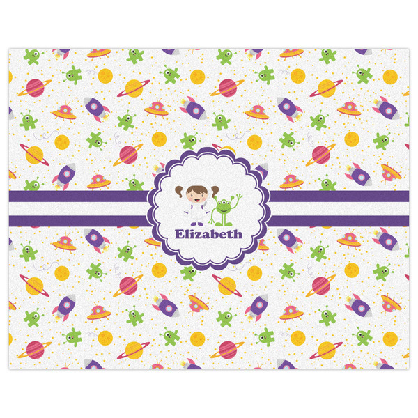 Girls Space Themed Indoor / Outdoor Rug - 8'x10' - Front Flat