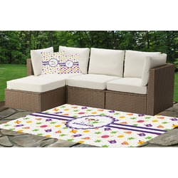 Girls Space Themed Indoor / Outdoor Rug - Custom Size w/ Name or Text