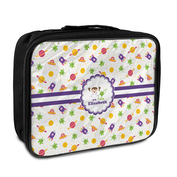Custom Girls Space Themed Insulated Lunch Bag (Personalized)