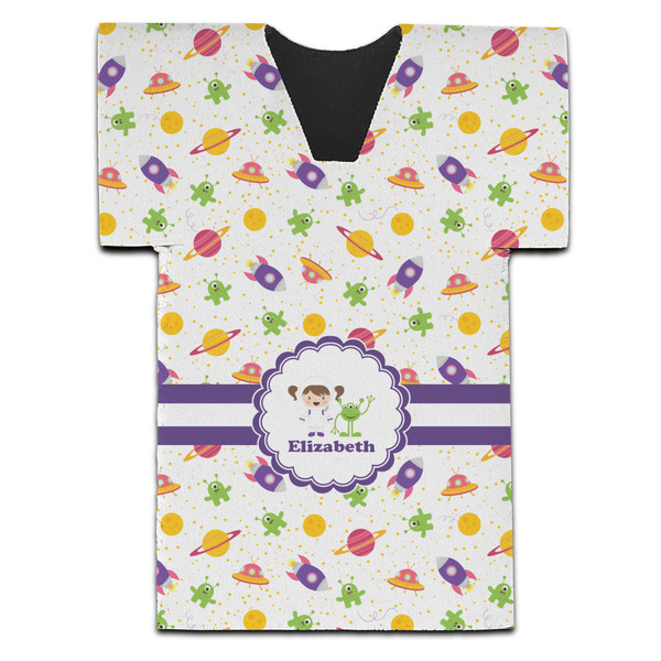 Girls Space Themed Jersey Bottle Cooler - Set of 4 - FRONT (flat)