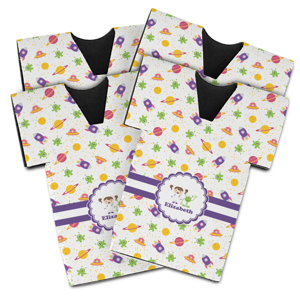 Girls Space Themed Jersey Bottle Cooler - Set of 4 - MAIN (flat)