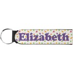 Girls Space Themed Neoprene Keychain Fob (Personalized)
