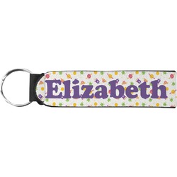 Girls Space Themed Neoprene Keychain Fob (Personalized)