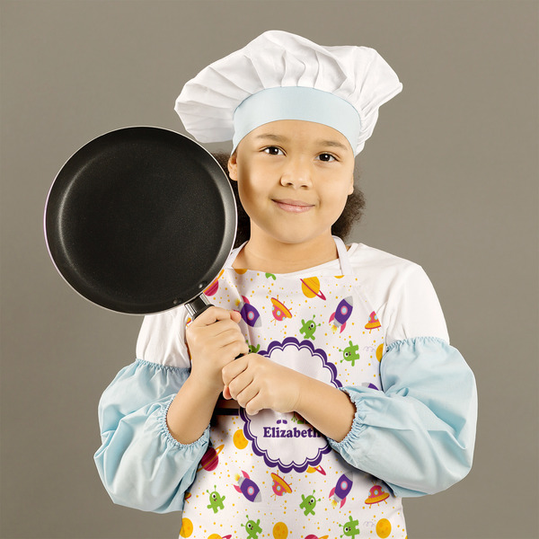 Girls Space Themed Kid's Aprons - Medium - Lifestyle