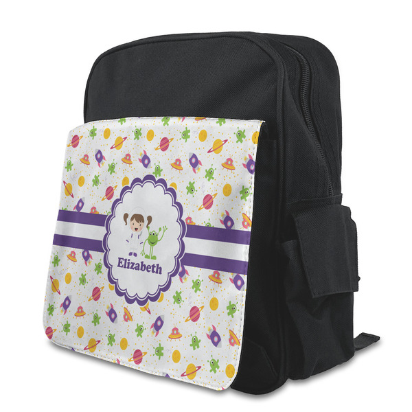 Custom Girls Space Themed Preschool Backpack (Personalized)