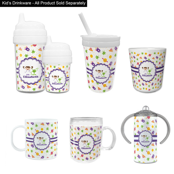 Girls Space Themed Kid's Drinkware - Customized & Personalized