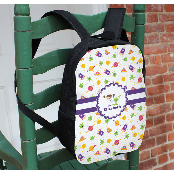 Girls Space Themed Kids Backpack - In Context