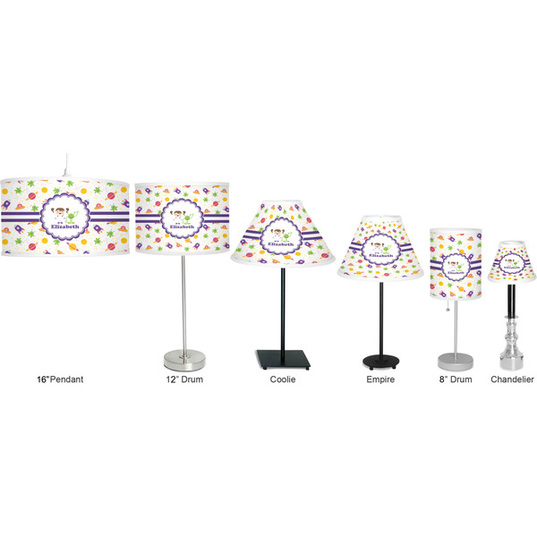 Girls Space Themed Lamp Full View Size Comparison