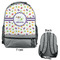 Girls Space Themed Large Backpack - Gray - Front & Back View