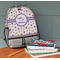 Girls Space Themed Large Backpack - Gray - On Desk