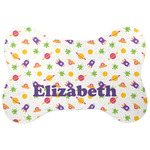 Girls Space Themed Bone Shaped Dog Food Mat (Personalized)