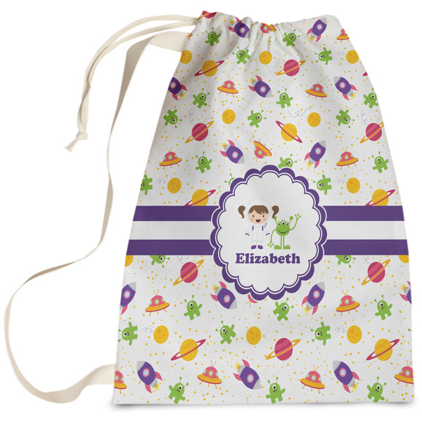 Custom Girls Space Themed Laundry Bag - Large (Personalized)