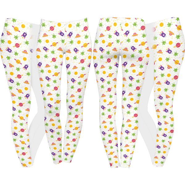 Girls Space Themed Leggings Turn Around - Apvl