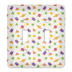 Girls Space Themed Light Switch Cover (2 Toggle Plate)