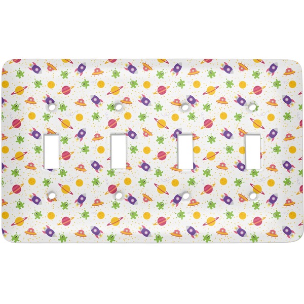 Custom Girls Space Themed Light Switch Cover (4 Toggle Plate)