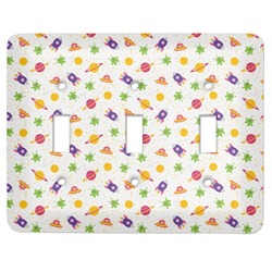 Girls Space Themed Light Switch Cover (3 Toggle Plate)
