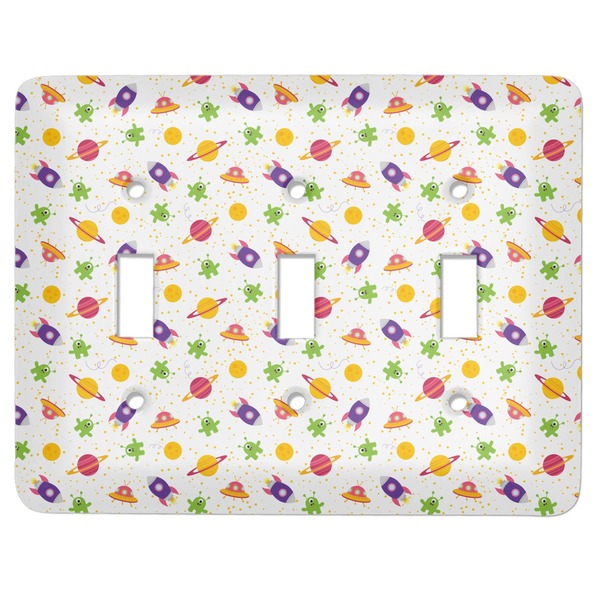 Custom Girls Space Themed Light Switch Cover (3 Toggle Plate)