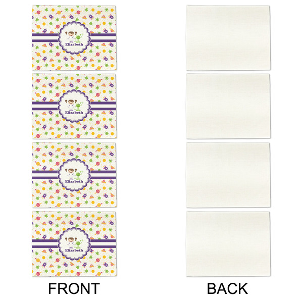 Girls Space Themed Linen Placemat - APPROVAL Set of 4 (single sided)