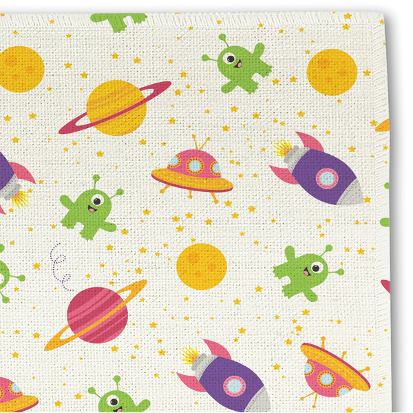 Girls Space Themed Linen Placemat - DETAIL