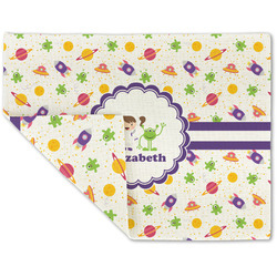 Girls Space Themed Double-Sided Linen Placemat - Single w/ Name or Text