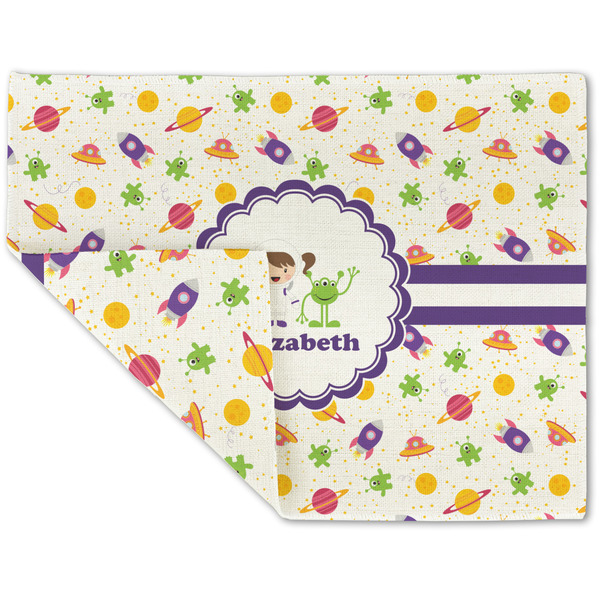 Girls Space Themed Linen Placemat - Folded Corner (double side)