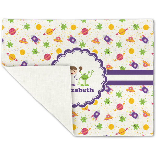 Girls Space Themed Linen Placemat - Folded Corner (single side)