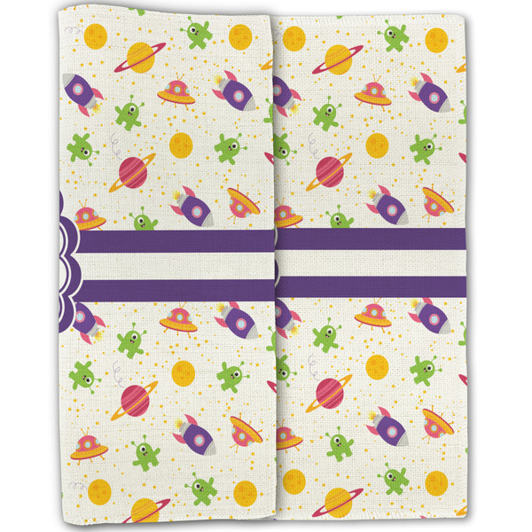 Girls Space Themed Linen Placemat - Folded Half (double sided)