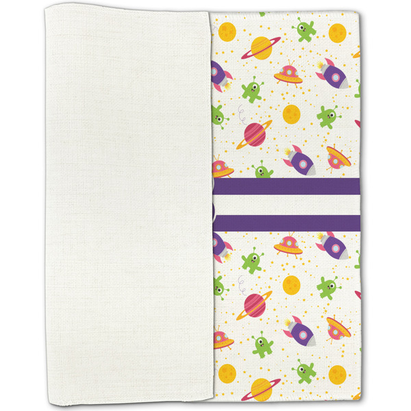 Girls Space Themed Linen Placemat - Folded Half