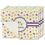 Girls Space Themed Single-Sided Linen Placemat - Set of 4 w/ Name or Text