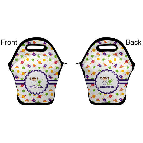 Girls Space Themed Lunch Bag - Front and Back
