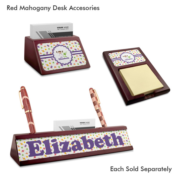 Girls Space Themed Mahogany Desk Accessories