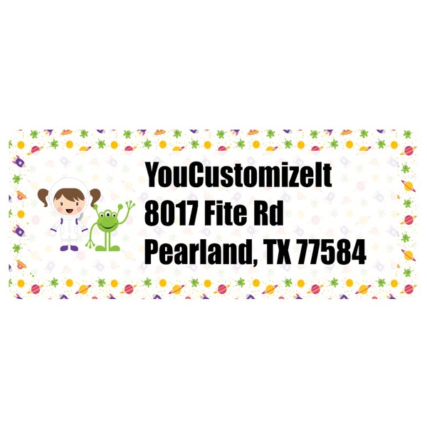Custom Girls Space Themed Return Address Labels (Personalized)