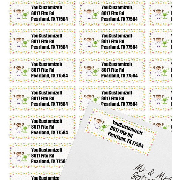 Girls Space Themed Mailing Label on Envelope - Multiple Labels
