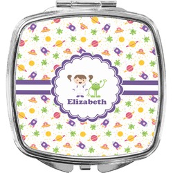 Girls Space Themed Compact Makeup Mirror (Personalized)