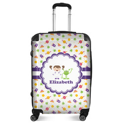 Girls Space Themed Suitcase - 24" Medium - Checked (Personalized)